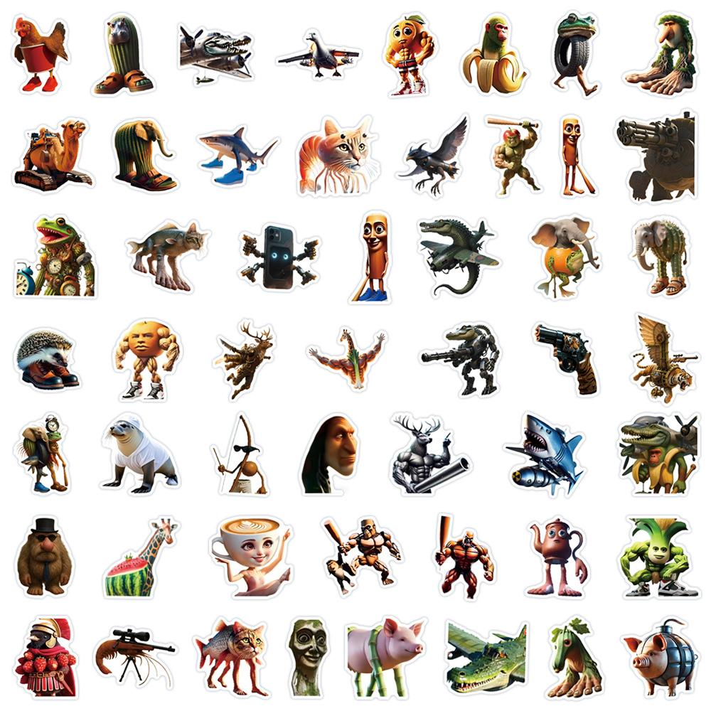 50 New American Shanhai Jing Graffiti Stickers Decorative Scooter Suitcase DIY Stickers