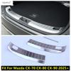 For Mazda CX-70 CX-80 CX-90 2025 2026 Stainless Steel Rear Trunk Bumper Protector Scuff Plate Door Sill Cover Trim Accessories