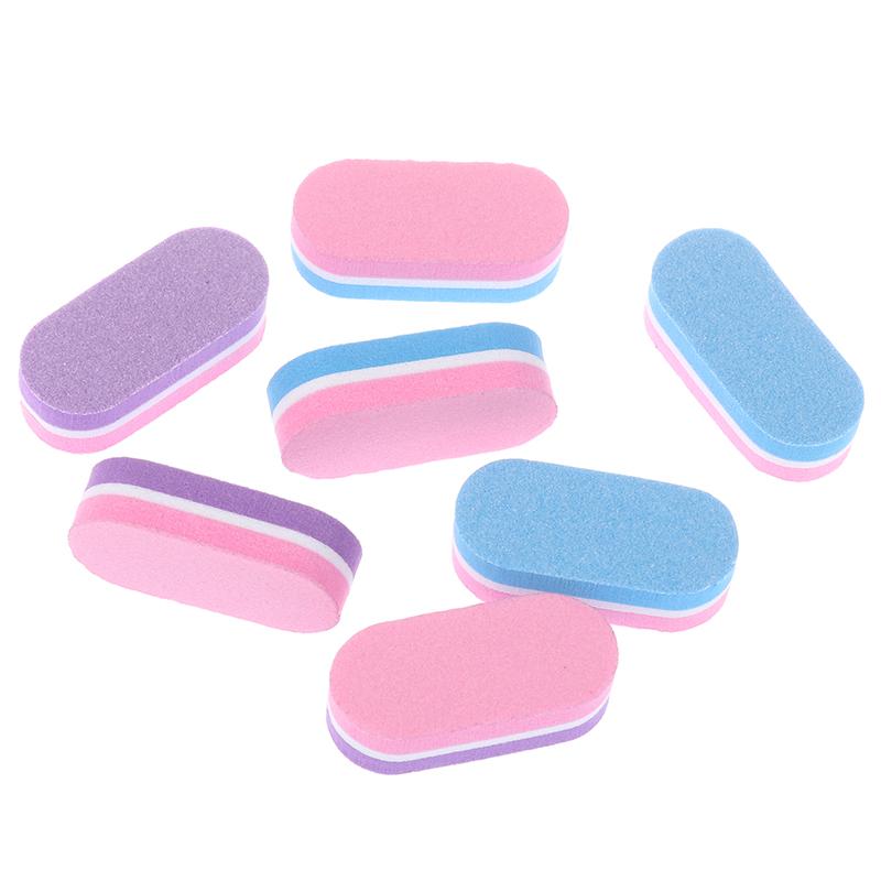 50Pcs Mini Sponge Nail File 100/180 Colorful Nail Buffer Double Sided Sanding Buffer Cuticle Remover Pedicure Manicure Files