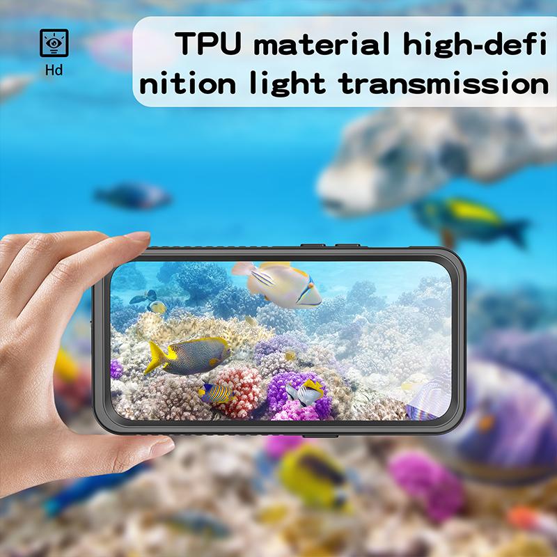 Full Sealed IP68 Waterproof Diving Swim Cover Underwater Case For iPhone 15 Pro Max Plus 5 Meter Drop Proof Outdoor Sport Climb