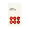 KIYOHARA Now Now Button Color Button Round 4 Holes 6 Pieces Diameter 13mm Red NWN2360