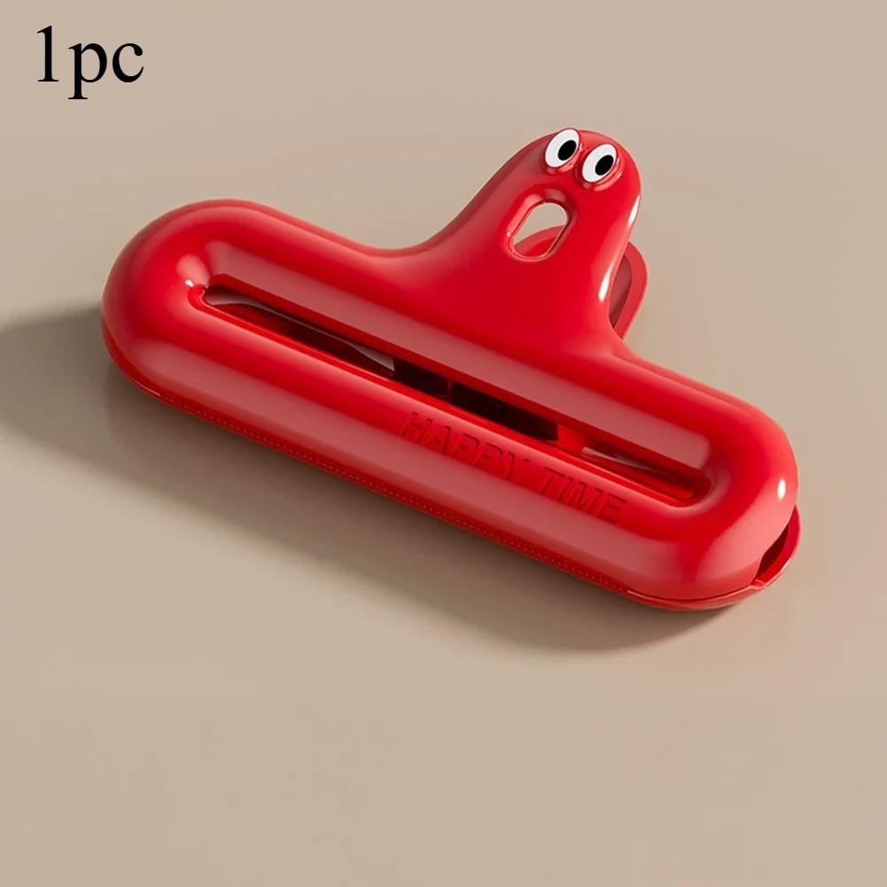 

Creative Seal Sealing Clip Household Storage Food Snack Bag Sealer Clamp Kawaii Portable Kitchen Package Bag Accessories Tools красный