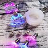 Crystal Key Chain LED Light Keychain Luminated Keyring Pendant DIY Resin Epoxy Accessories