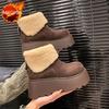 Fashion Booties Woman Shoes Round Toe Solid Color Lamb Winter 2025 Novelty Sale on Offer Footwear Plush Warm Y2k Snow Boots for Women