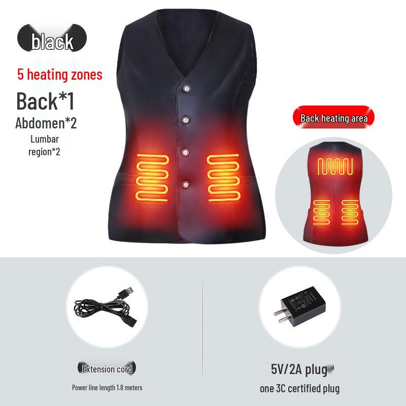 

Women s Electric Heated Vest - Rechargeable, Three-Speed Temperature Control for Middle-Aged and Elderly Size 84 (90-110 jin)