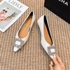 Woman Pointed Toe Ballerina Flats Leather Shoes Women Flats Non-slip Single Dress Shoes 2026 Autumn Fashion Banquet Casual Shoes