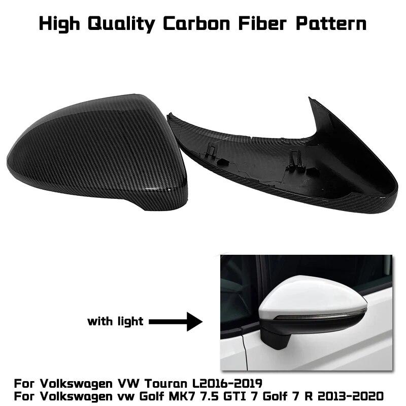 Side Mirror Cover Caps for Volkswagen Golf 6 GTI 7 MK7 R for MK6 Scirocco (Carbon Look) Passat B7 B8 Polo 6R 6C MK5 PLUS