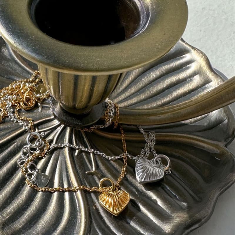 Youngglow silver925 fjäder hjärta halsband (2 färg)