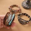 Vintage Maillard Wasteland Wind Cowhide Stacked Bracelet Bohemian Exotic Bracelet Medieval Accessories Women