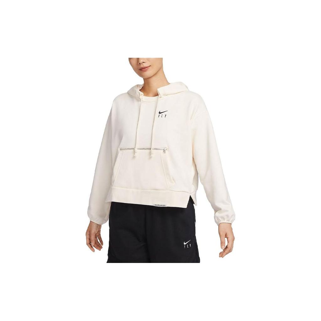Nike Dri-FIT Swoosh Fly Standard Issue Solid Logo Quick-Dry Pullover Basketball Hoodie Women Hoodies Light-Ivory DA6484-110