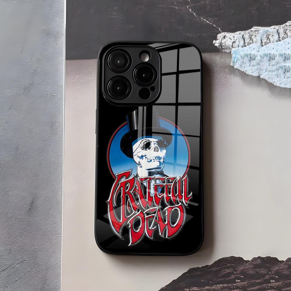 Hot Rock Band G-Grateful D-Dead Phone Case For IPhone 17 Air 16 E Pro Max 15 14 13 Mini 12 Pro 11 Max Plus Black Glass Cover
