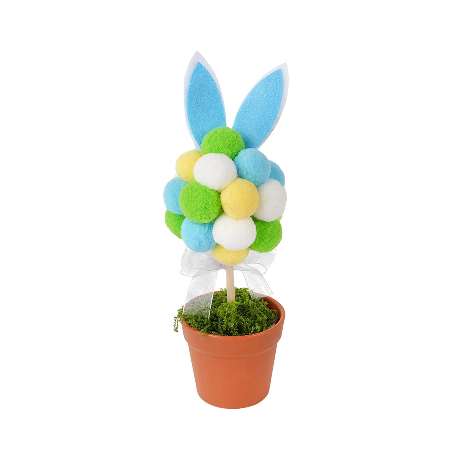 Easter Bunny Pom-pom Flower Pot Decorative Item, European And American Home Tray Decoration.