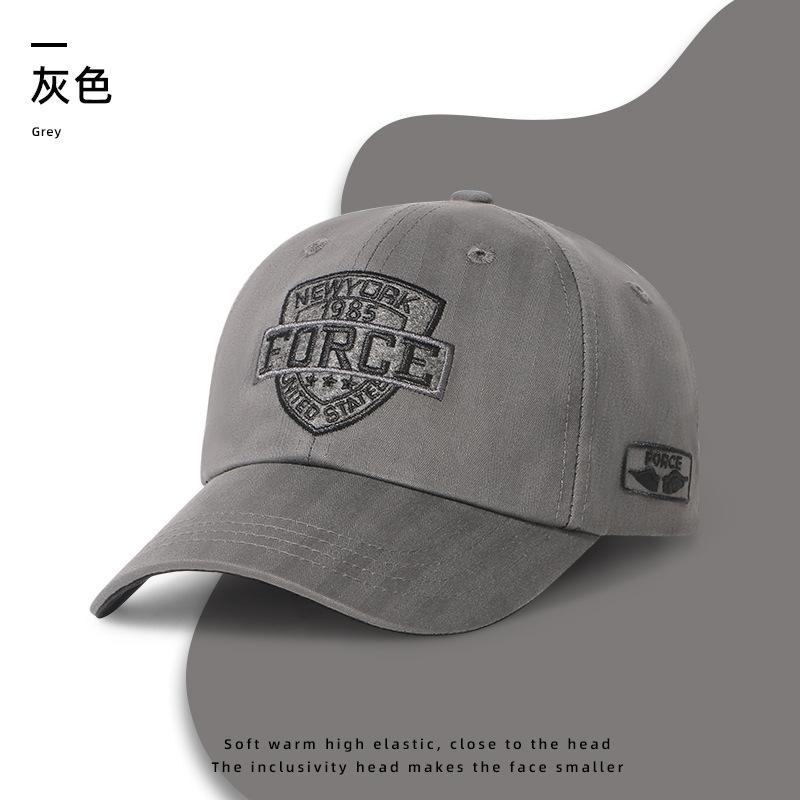 Soft top big head circumference baseball cap men's autumn and winter letter embroidered cap retro casual hat hat