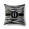 Polyester Pillowcase Zebra Pattern Printing Home Decoration Pillowcase 26 English Letter Cushion Cover Black and White