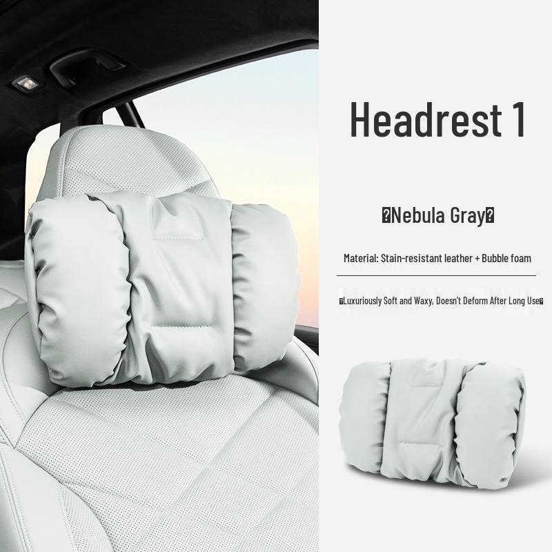 Luxury Leather Car Neck & Lumbar Support Pillow Set