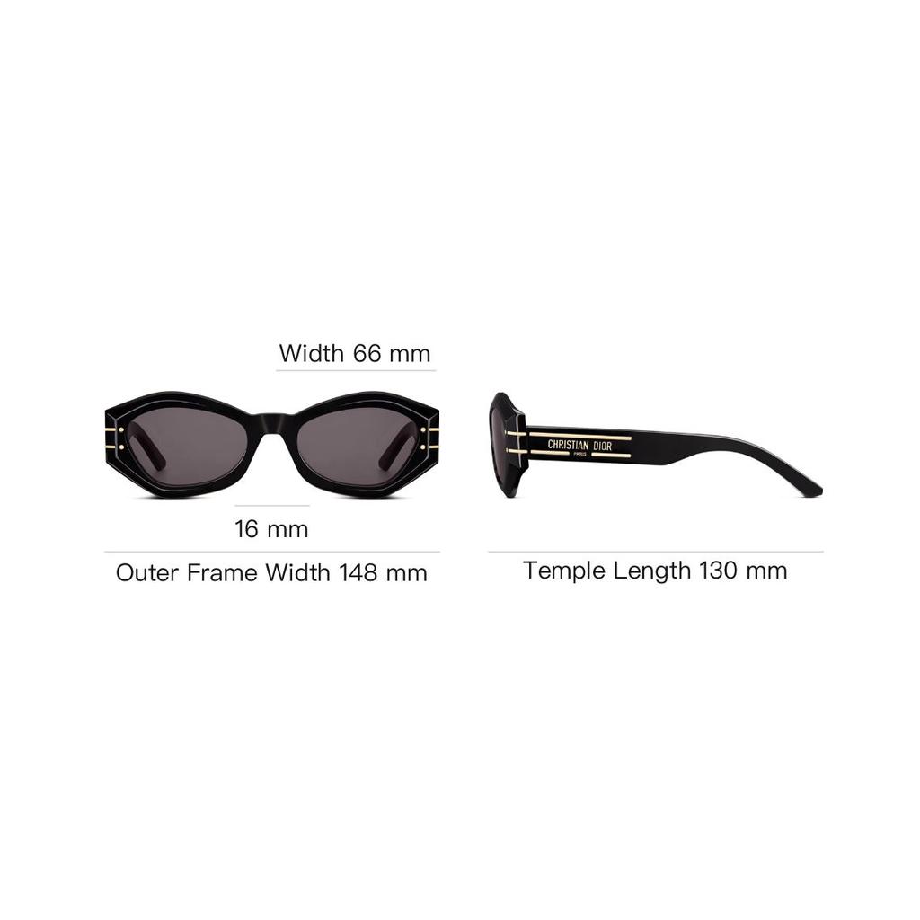 Dior Signature B1U Oval Sunglasses Unisex Sunglasses Black DSGTB1UXR-10A0