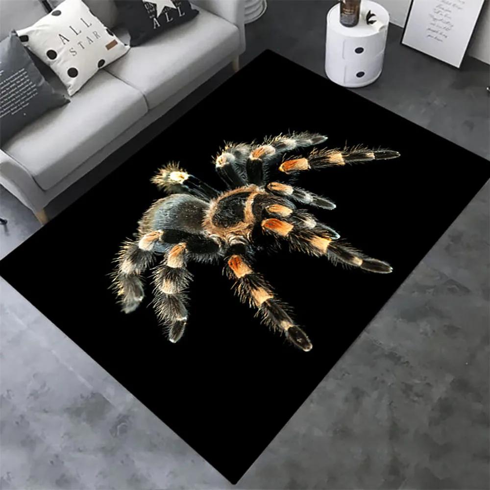 Halloween-Spinnen-Teppich, 3D-gedruckt, Angst-Horror-Matte, Trick-or-Treat-Teppich, Wohnzimmer-Schlafzimmer-Teppich, Halloween-Geschenk, Heimdekoration