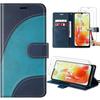 Case - E.F.CONNECTION - For Xiaomi Redmi 12C/11A - Blue - Abstract Leather Effect - Card Holder and Stand