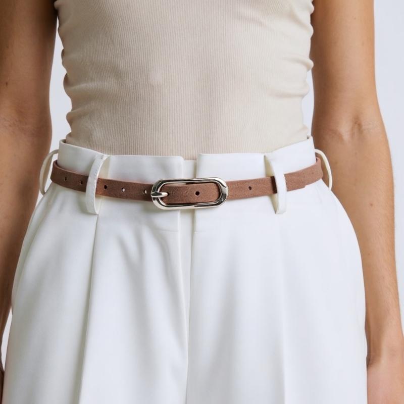 Slim Adjustable PU Waist Belt For Women Stylish Waistband Accessory Classical Black Elegant Fashion Design