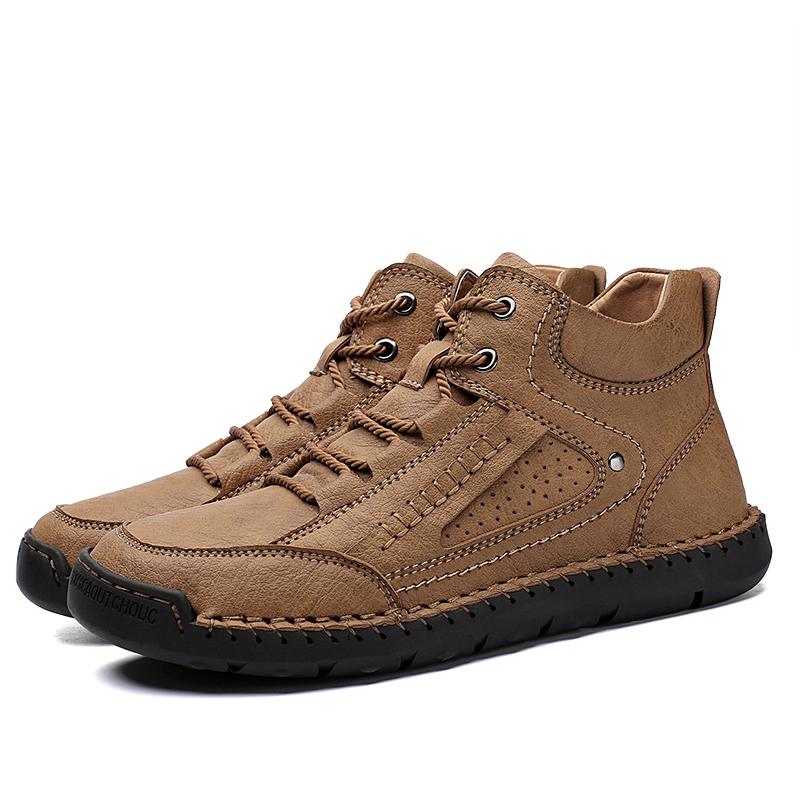 Men's Handmade Retro Leisure Shoes Large Size Casual Shoes Leather Rubber  Handmade Casual Shoes Winter Boots