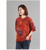 Clearance Spring Loose Fit Round Neck Print T-shirt for Middle-Aged and Elderly Women - Pure Cotton Slimming Sweatshirt