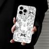 Zhitai Transparent Feather Yarn Cartoon Case for iPhone 12-16, 13 Large Hole, 15 Pro Max