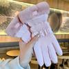 Women's Winter Thickened Fleece Thermal Cotton Waterproof Touchscreen Gloves Cold And Wind Resistant Ski Gloves
