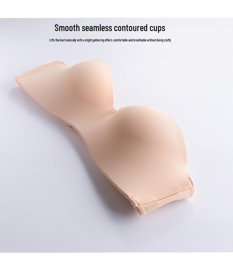 Women's Seamless Adjustable Strapless Marshmallow Bra - Wire-Free, Anti-Slip, Side Support