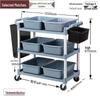 Commercial 3-Layer Insulated Food Delivery Cart