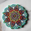Keramische onderzetter met mandala-bloemmotief - Warmte-isolerende en antislip decoratieve mat voor koffie- en eettafels