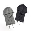 100% Wolle Gestrickte Kapuzenmütze Schal Elegante Hüte Mützen Damen Herren Winter Nackenwärmer Sturmhaube Kopfbedeckung Kappen Koreanische Mütze Winter