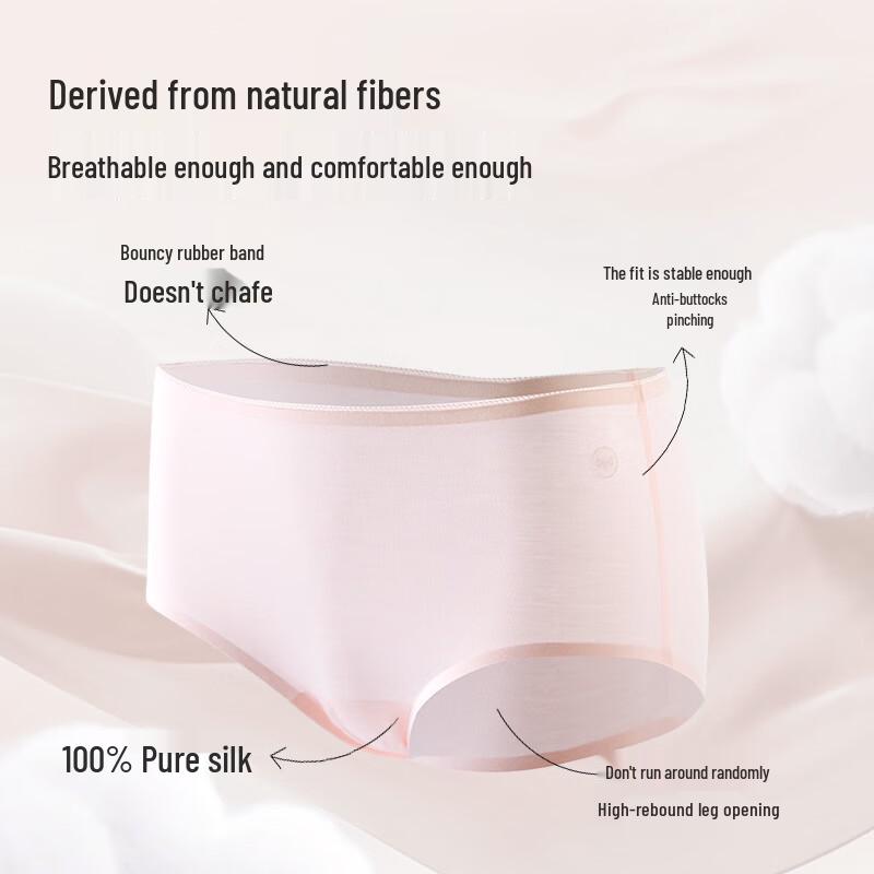 MIIOW Women's Silk Crotch Antibacterial Modal Seamless Briefs (3-Pack)