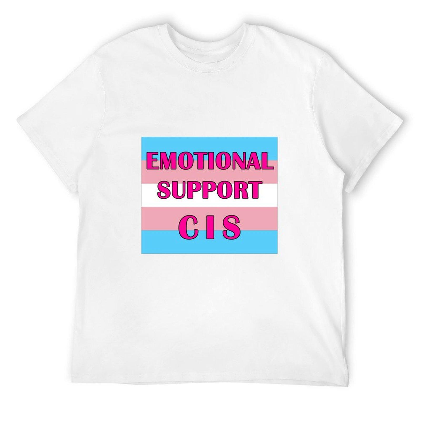 Эмоциональная поддержка Цис Футболка оверсайз на заказ мужские винтажные футболки S