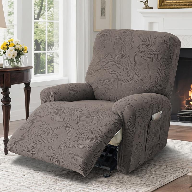 1/3 Seater Jacquard Recliner Sofa Cover Solid Color Relax Armchair Covers Stretch Single Couch Slipcover For Living Room Bedroom