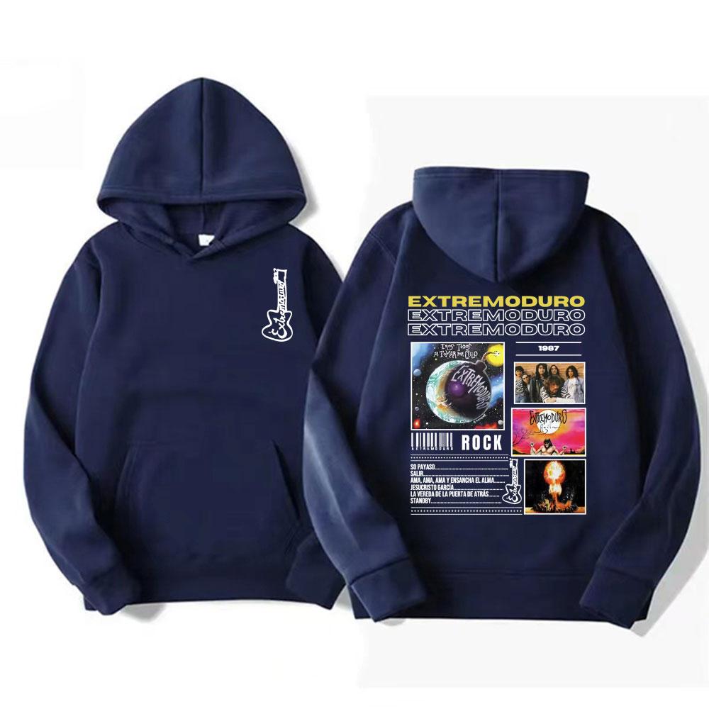 Rock Band EXTREMODURO Tour 2025 Cover Print Hoodie Men Women Fashion Vintage Long Sleeve Hoodies High Quality Fleece Sweatshirts
