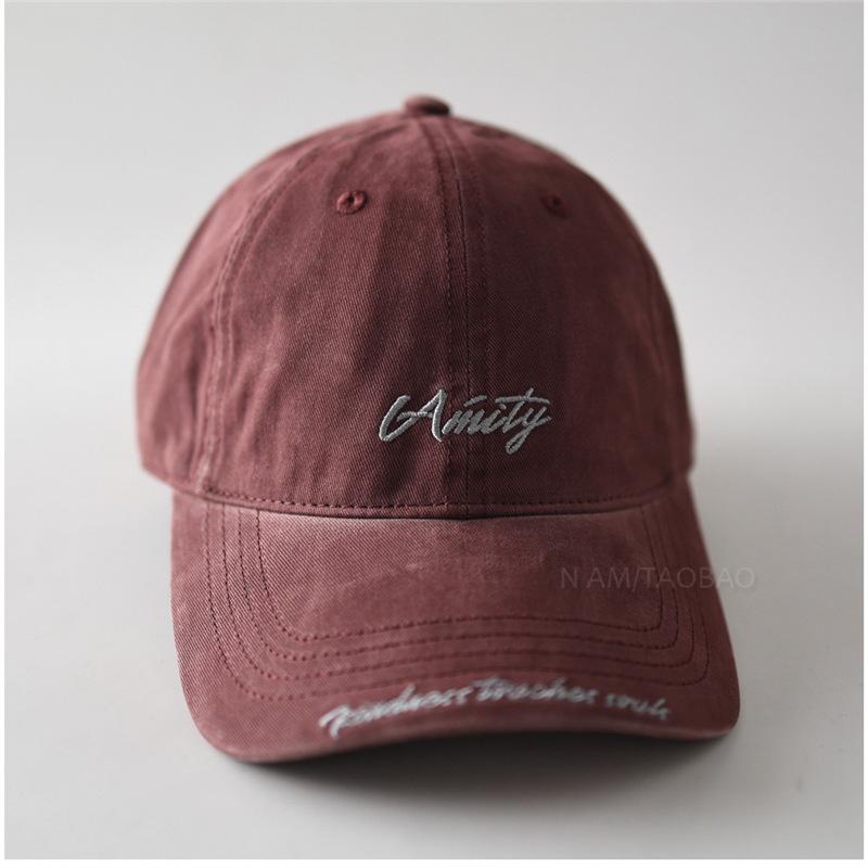 Fashion Hat new retro letter embroidery soft top solid color baseball cap for men and women couple simple casual versatile sun hat