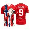 Erling Haaland č. 9 Norsko Vlajka Náčrt Fotbalový Dres Pro Děti Kluci Dívky Rychleschnoucí Tréninkový Fanouškovský Sportovní Krátký Rukáv Vrcholy