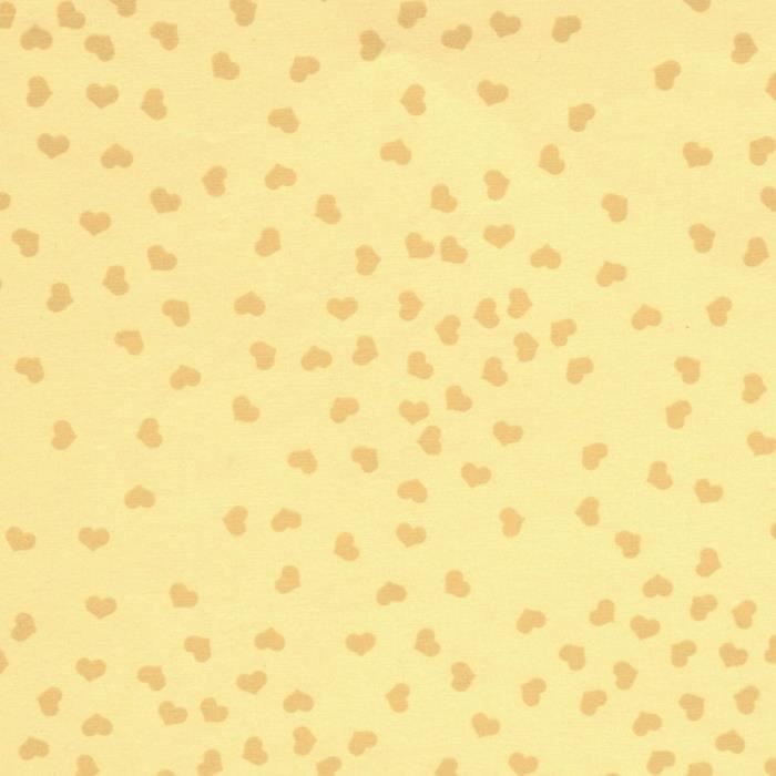 Papier à motifs love jaune coeur jaune 50 x 70 cm Jaune