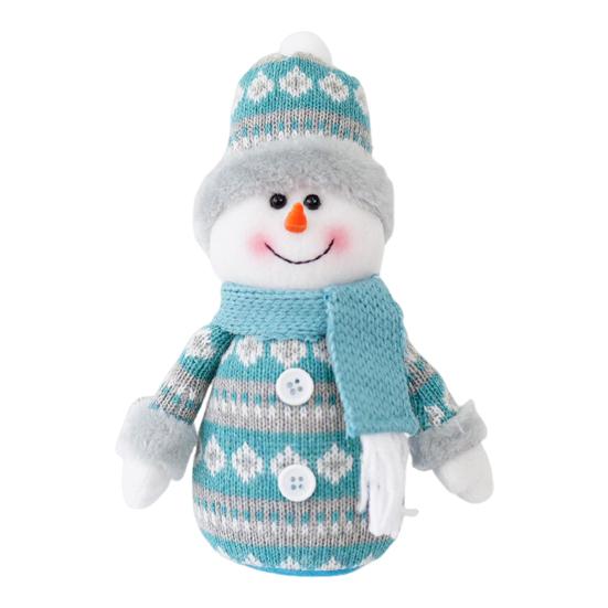Christmas Doll Blue Snowman Santa Claus Reindeer Christmas Doll Handmade Plush Figure Ornament Home