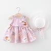 Toddler Baby Kids Girls Floral Flowers Princess Dress Hat Outfits Clothes