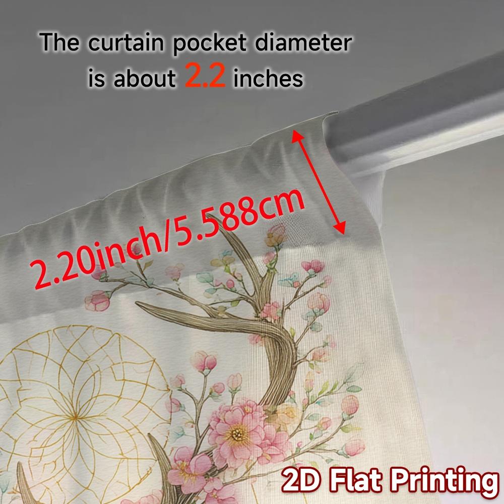 Set Of 2 Flat Printing Curtains Without Rod Floral Skull Design Ramadan Festival Chic Print Polyester Home Curtain Made