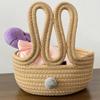 Cartoon Design Bunny Storage Basket Cotton Rope Organizer Basket  Desktop Organizer
