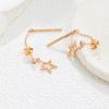 Wind Niche Long Star Female Earrings Simple Christmas Gift Showing Face Thin Titanium Steel Earrings Female