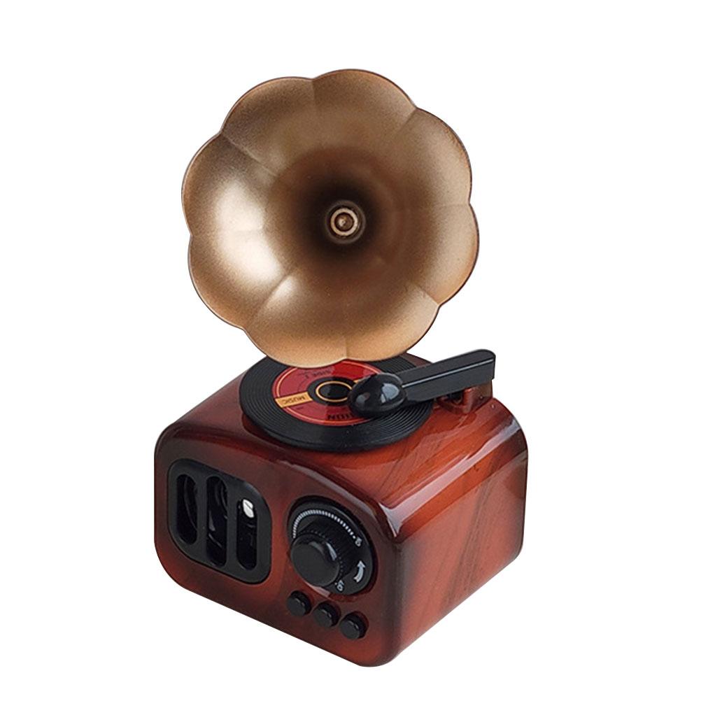 

Музыкальная шкатулка в виде граммофона, оригинальный пластиковый подарок на новоселье, украшение рабочего стола, офисное украшение, декоративное винтажное изящное украшение темно-красного