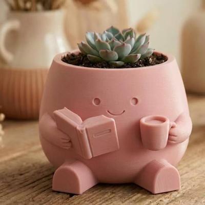 Blumentopf-Ornamente 3D-Druck Niedlicher Schreibtisch-Pflanzenhalter Langlebiges PLA Heimdekoration für Sukkulentenpflanzen