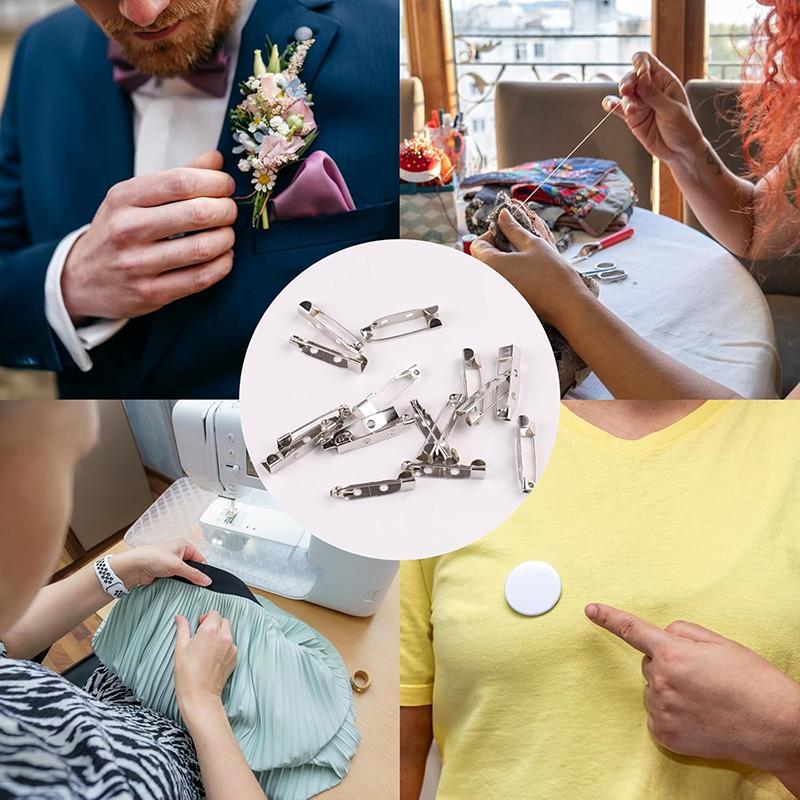 50/100Pcs Metal Brooch Pins Set Safety Brooch Pins Bar Pin Brooch Clip Pin Kit for Sewing DIY Jewelry Making Bar Sewing Supplies