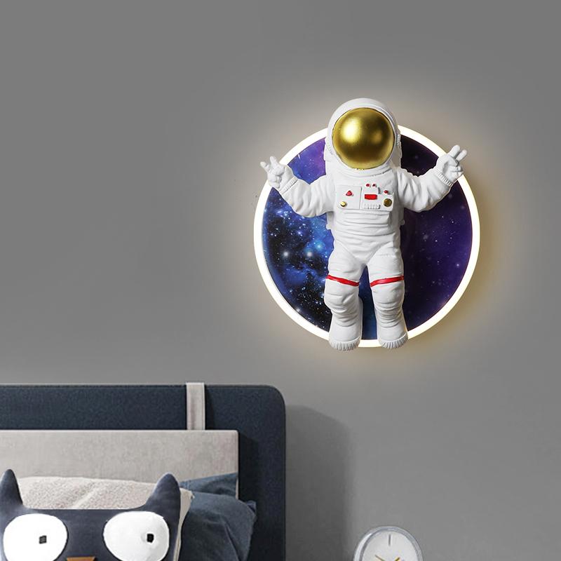 Children's Room Bedside Lamp Boy Female Simple Astronaut Cartoon Wall Lamp Creative Corridor Bedroom Lamp Protection Wall Light