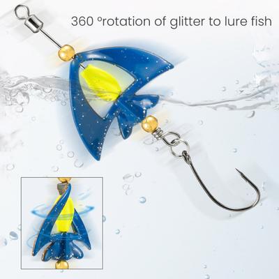 5 Stück 5 cm/4 g Spinnerblattköder mit Haken, Hartmetall-Spinnerbait, 360 Grad drehbar