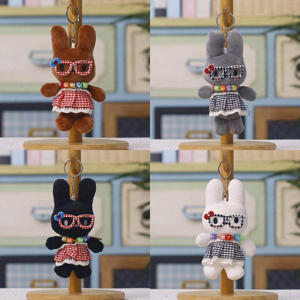 Plush Bunny Keychain With Glasses For Wedding Party Decorations And Gift Ideas