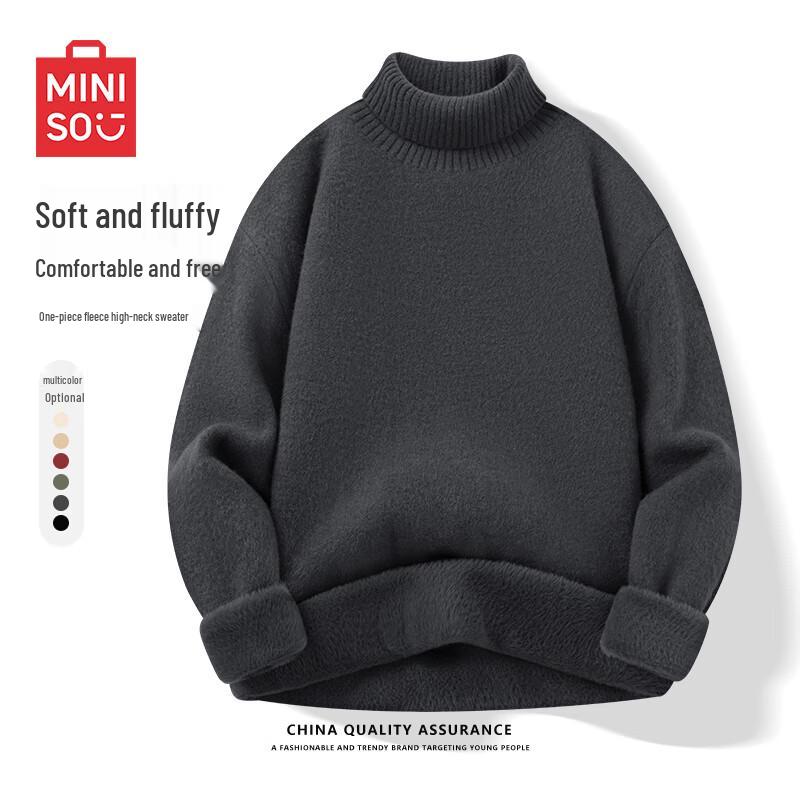 Miniso Herren Plüsch Rollkragenpullover